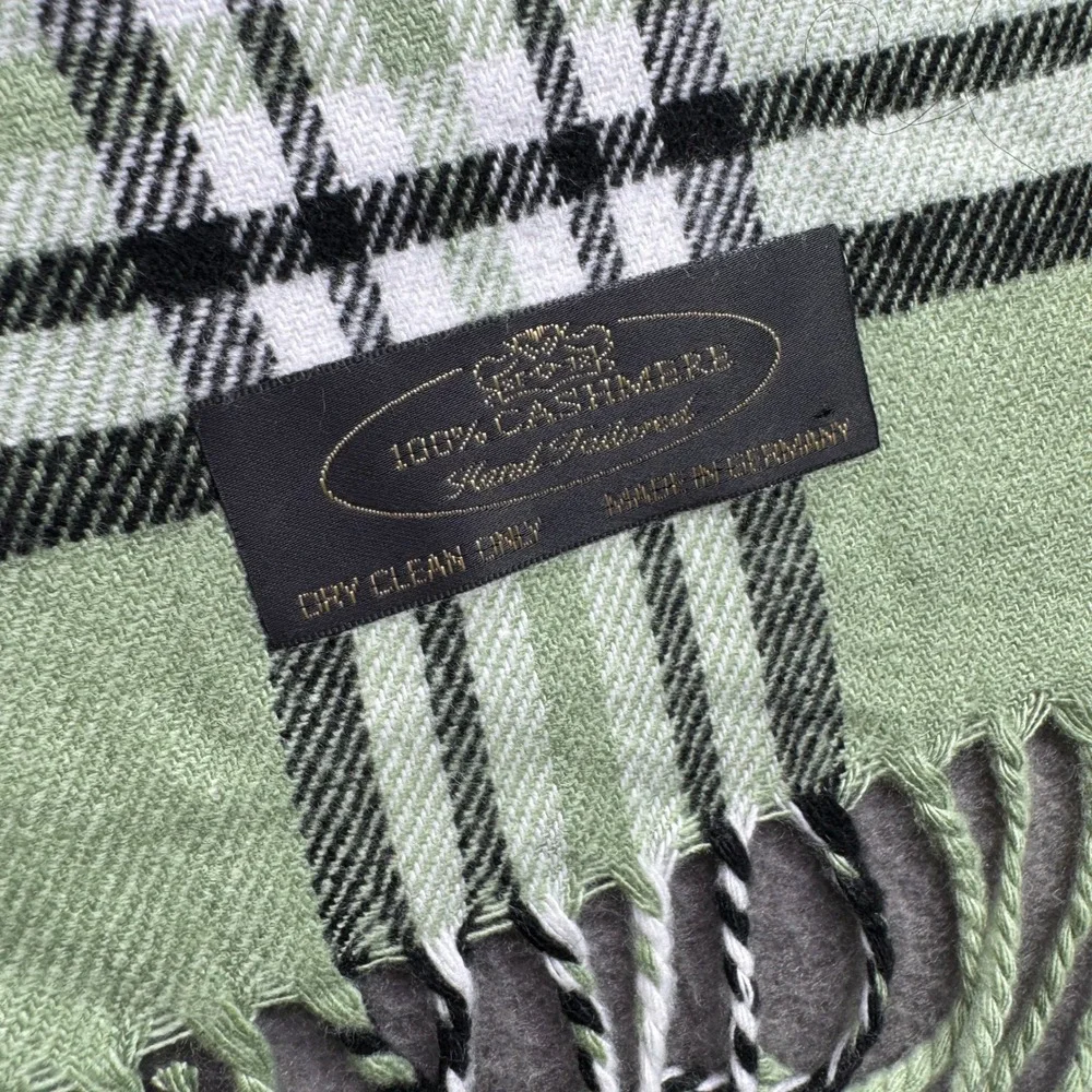 HGB Cashmere Scarves Unisex OS Lot Of 3 Plaid Made Germany Fringe Neckwear Soft